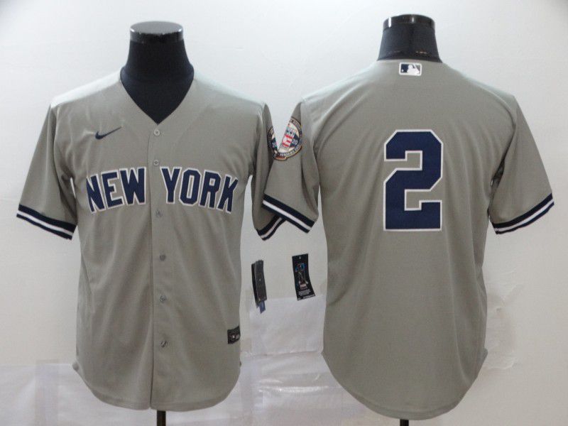 Men New York Yankees #2 No name Grey Nike Game MLB Jerseys